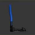 Ergonomic Fitness Equipment With Blue Curved Component And Black Base Design