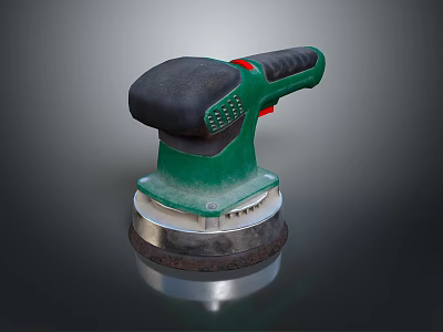 Green Electric Power Sander With Ergonomic Handle Abrasive Disc For Woodworking Professional Hardware Tool 3d model