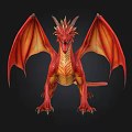 Fiery Red Dragon With Large Spread Wings Sharp Claws And Scales 3d model