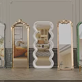 Standing Mirrors With Various Frame Styles And Designs In Modern Living Space 3d model