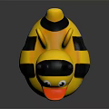 Yellow Rubber Duck Toy With Bee Antennae And Black Wings