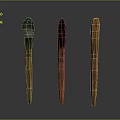 Wood And Stone Decorative Sculptures With Different Top Finishes On Dark Background