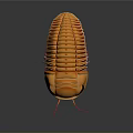 Orange Segmented Body Shiny Carapace Red Antennae Decorative Household Toy Model