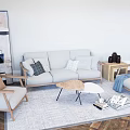 Nordic Sofa Coffee Table Combination 3d model