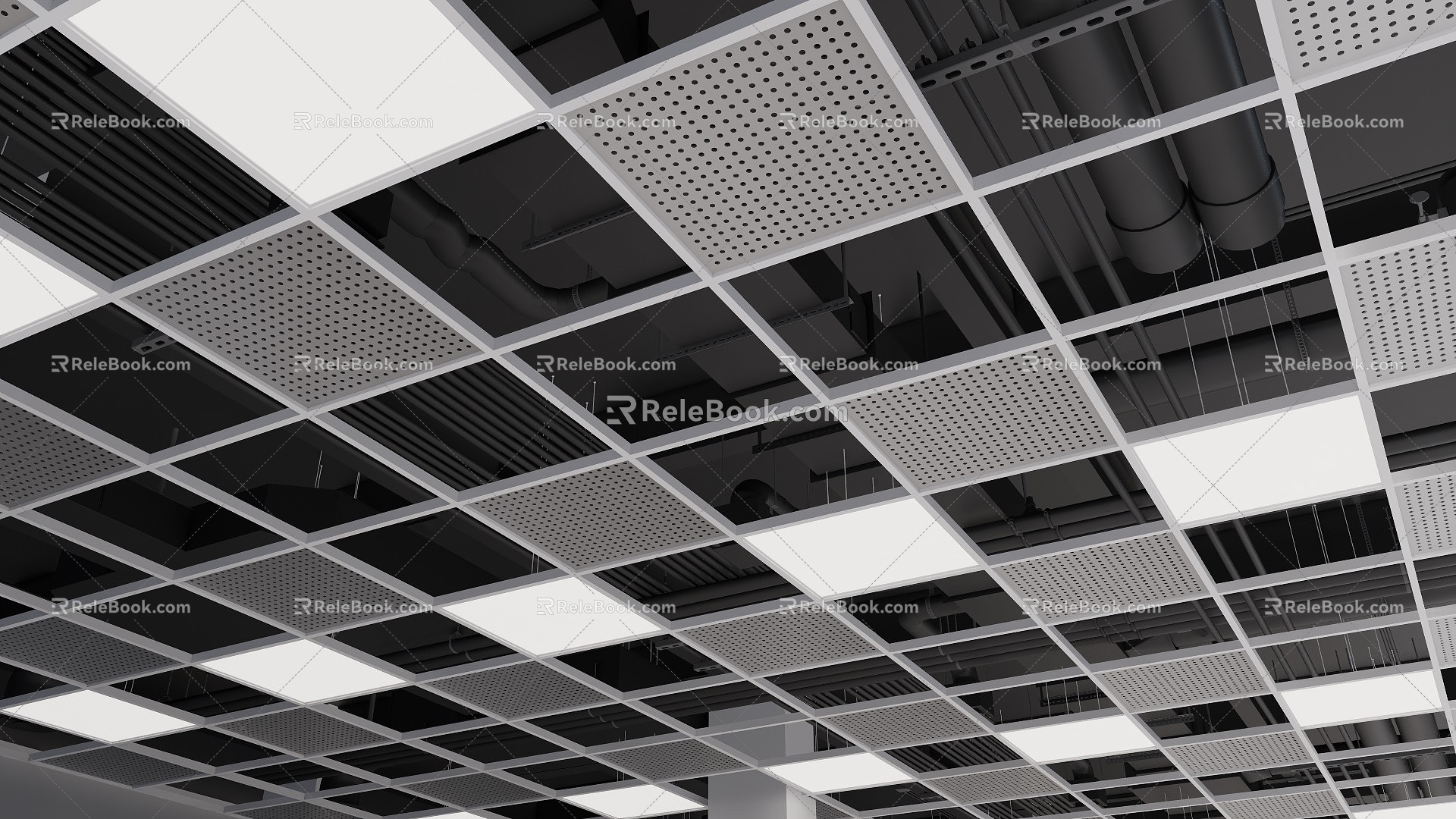 Modern Ceiling Integrated Ceiling Grille Ceiling 3d model