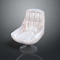 Modern White Sleek Chair With Glossy Finish And Round Base Design