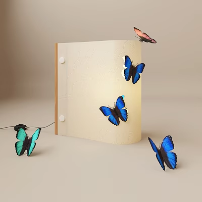 Modern butterfly paper lamp 3d model