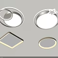 Modern Stylish Ceiling Lights With Round Star Shaped Square Oval Design 3d model