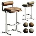 Modern Bar Stools With Metal Frame Leather Seat And Multiple Color Options
