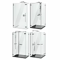 Modern Glass Shower Enclosure Set With Various Designs And Frameless Structure 3d model