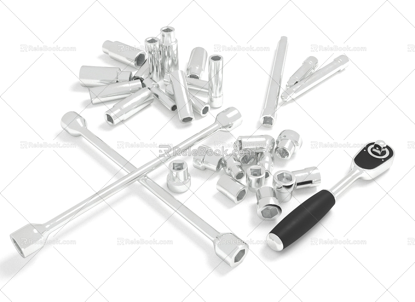 Ratchet Wrench Hardware Tools 3d model