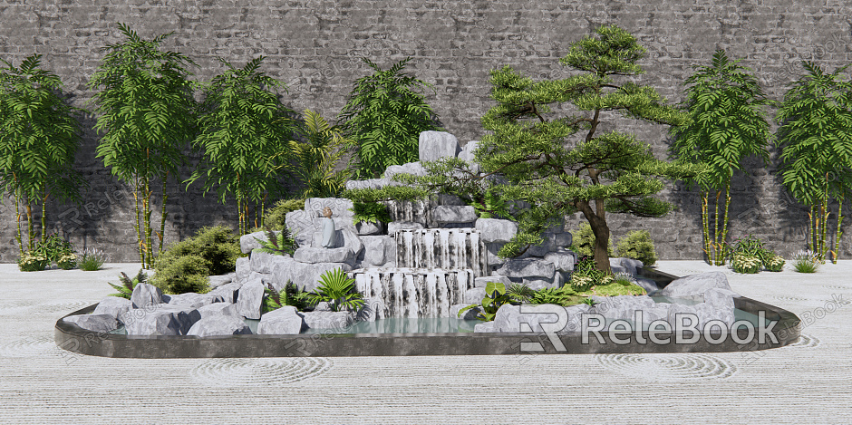 New Chinese landscape sketch rockery waterscape model