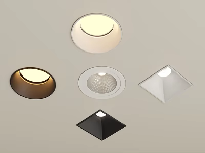 Modern Downlights And Spotlights With Various Shapes And Color Options For Home Lighting 3d model