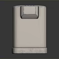 Shiny Silver Lighter With Reflective Surface On Dark Modern Background Design 3d model