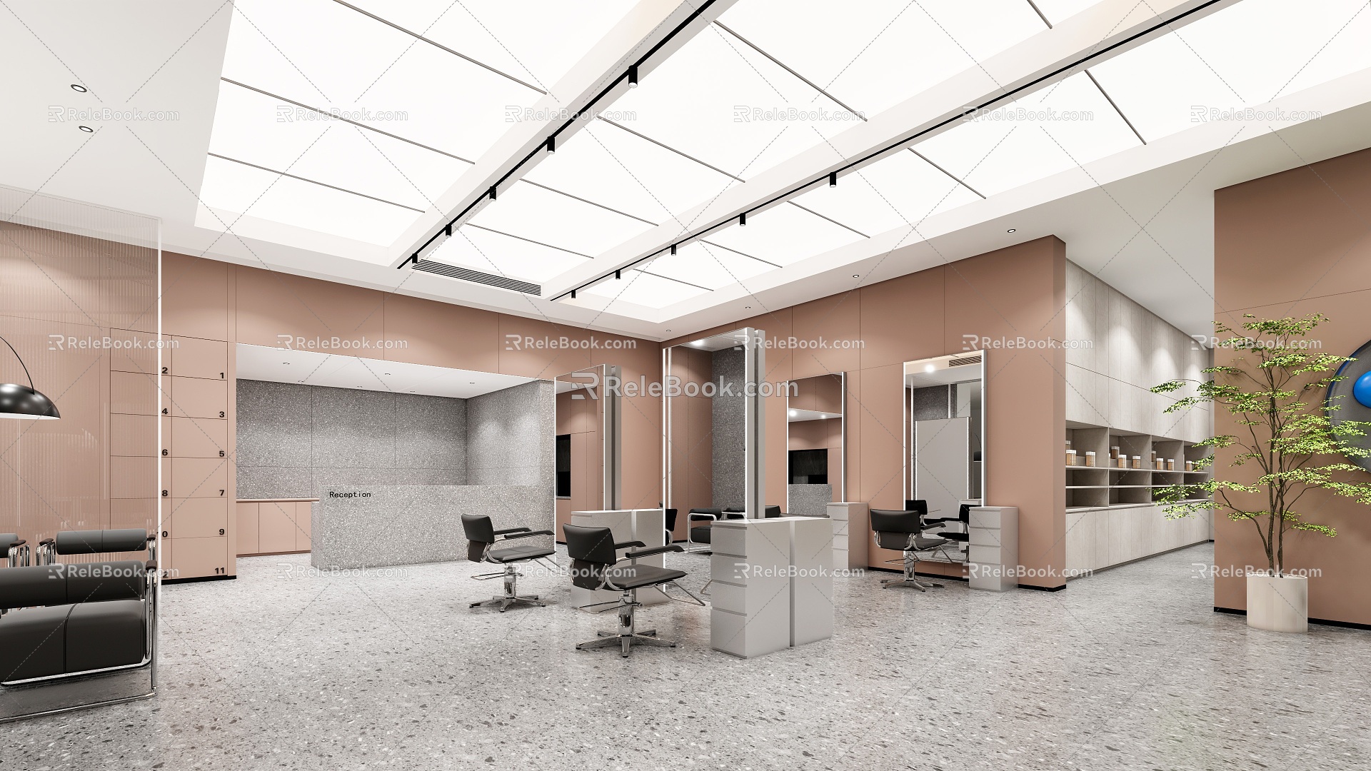 Modern Barber Shop Hairdressing Shop 3d model