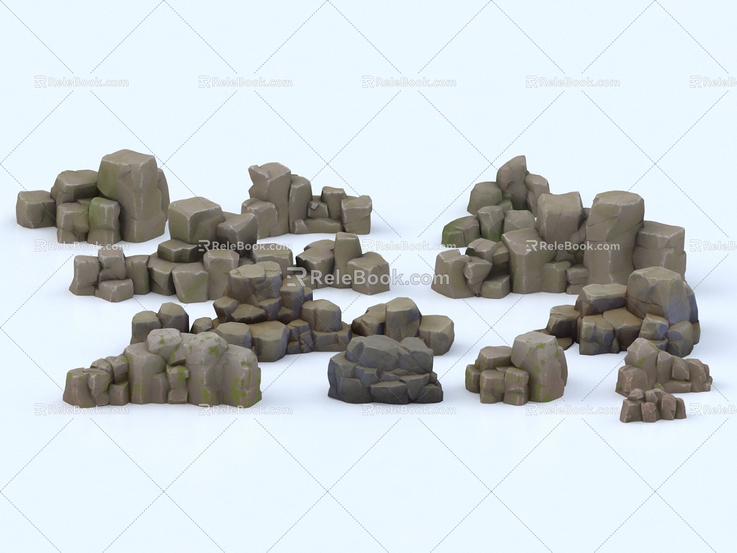 Rock Stone Stone Block Granite Boulder Mountain Rockery 3d model