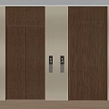 Modern Double Elevator Interior Design With Wooden Doors And Control Panels