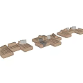 Modern Multiplayer Corner Sofa Collection 3d model