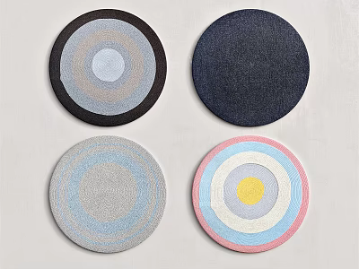 Stylish Round Rugs With Colorful Concentric Patterns For Modern Home Decor Accents 3d model