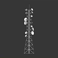 Wireless Communication Tower Equipment With Steel Frame And Multiple Disc Antennas