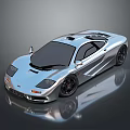 Silver Sleek Sports Car With Black Wheels And Glossy Surface Reflection