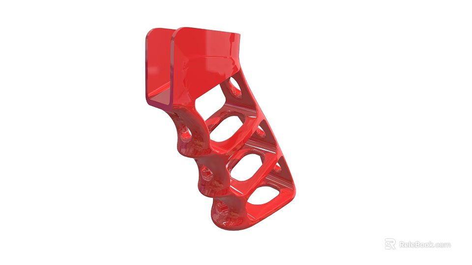3D Printed Red Human Organ Scaffold With Porous Biomedical Structure Design 3d model 