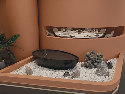 Dry view running water ornaments model