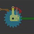 Colorful Industrial Equipment With Gear Mechanism Acrylic Parts And Mechanical Structure