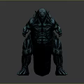 Detailed Teal Colored Godzilla Game Movie Character With Spiked Back And Fierce Design