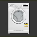 Whirlpool White Front Loading Washing Machine With Modern Control Panel And Sleek Design 3d model