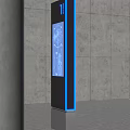 Commercial Digital Signage Vertical Display Screen With Blue LED Light Information Panel 3d model