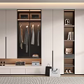Modern Wardrobe Interior Design With Hanging Clothes Storage Compartments Shoes Bags And Drawers