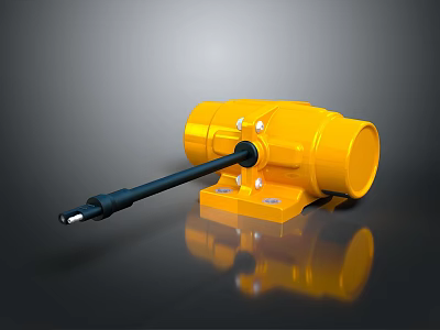 Yellow Car Model Featuring Black Long Rod And Yellow Base Design 3d model