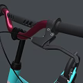 Turquoise Sports Equipment Scooter With Red Frame Black Wheels And Modern Design