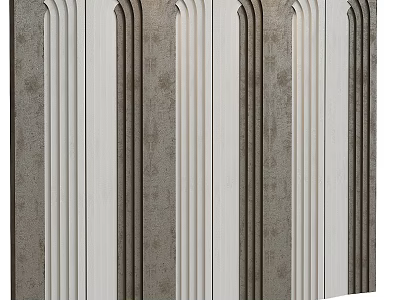 Wall Decor With Vertical Striped Pattern And Textured Color Panels 3d model