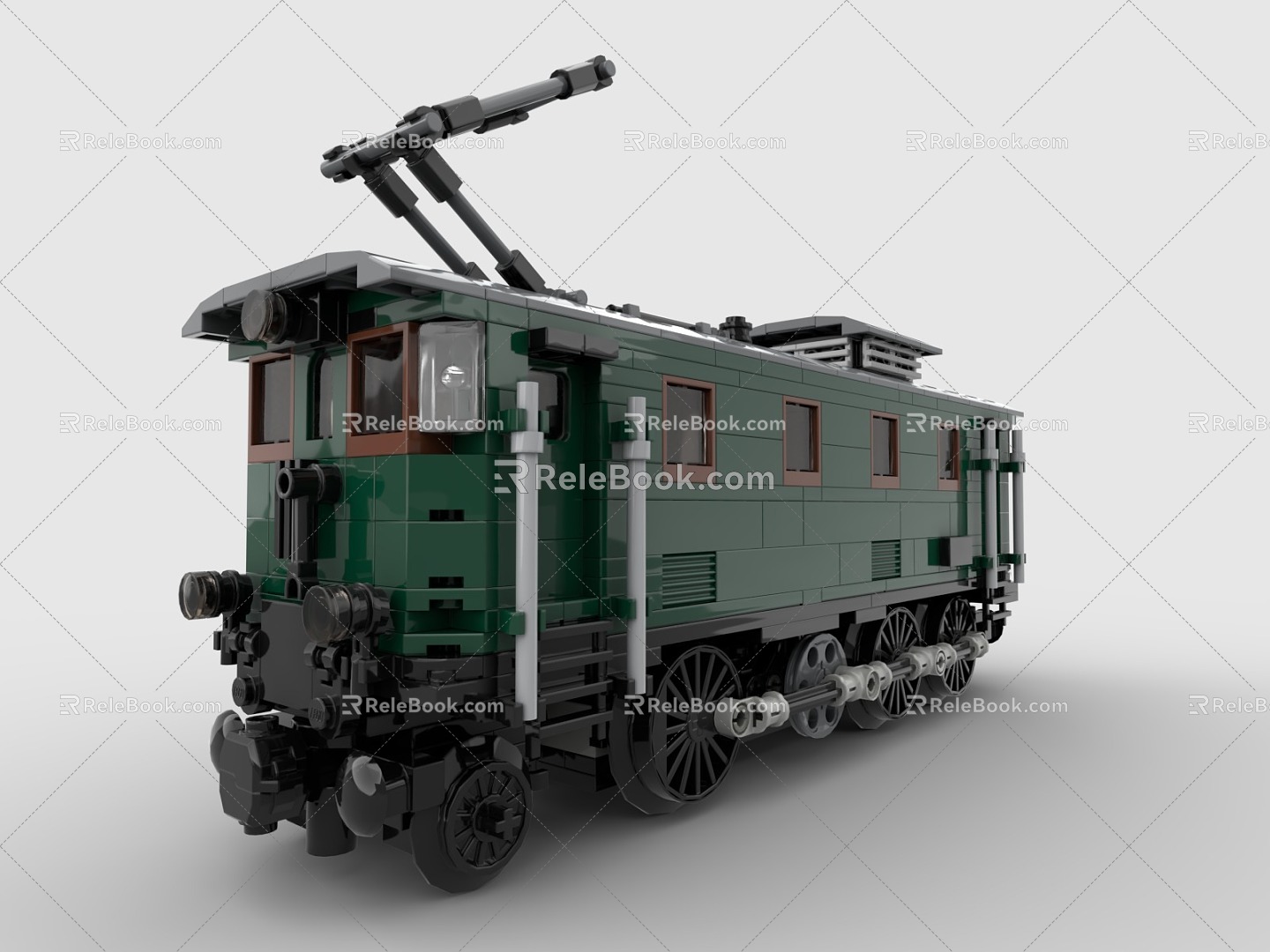 LEGO toy blocks tram train high-speed rail train 3d model