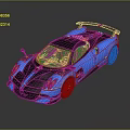 Blue And Black Supercar Featuring Sleek Design Rear Spoiler And Sporty Exterior