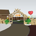 Zoo Park Layout Featuring Animal Enclosures Green Lawn Pathways And Trees
