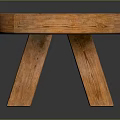 Wooden Round Stool with Three Solid Legs Natural Wood Texture Rustic Home Furniture