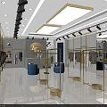 Fashion Clothing Store Interior With Glass Window Display Mannequins And Clothing Racks