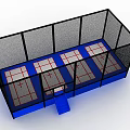 Hinged Door Blue Compartment Structure With Multiple Sections And Interior Design