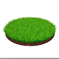 Lush Green Grass With Circular Shape And Brown Edge Base Design 3d model