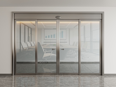 Electric door induction door glass door 3d model