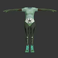 Futuristic Techwear Bodysuit With Silver Top Black Tight Pants And Metallic Details