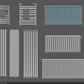 Various Modern Radiator Designs Including Towel Rail Panel and Column Styles in White and Blue
