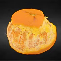 Peeled Fresh Orange with Juicy Flesh Displayed on Black Background