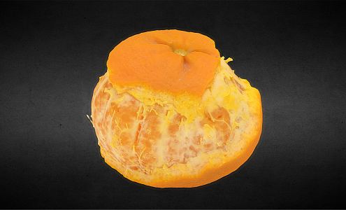 modern orange half peeled orange 3d model