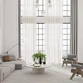 Modern Loft Living Room With Chandelier Gray Sofas Rug And Plants