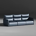 Modern Dark Leather Sectional Sofa Set With Different Configurations And Angles 3d model