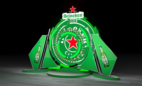 Modern Beer Meichen Photo Punch-in Heineken Beer Display Shines 3d model